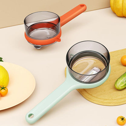 Storage Peeler with Container for Splash Prevention