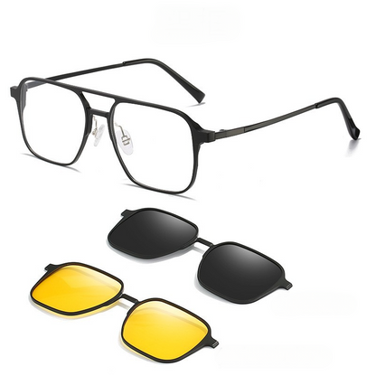 5-in-1 Magnetic Clip-On Eyewear: Effortless Switching with Polarized Lenses