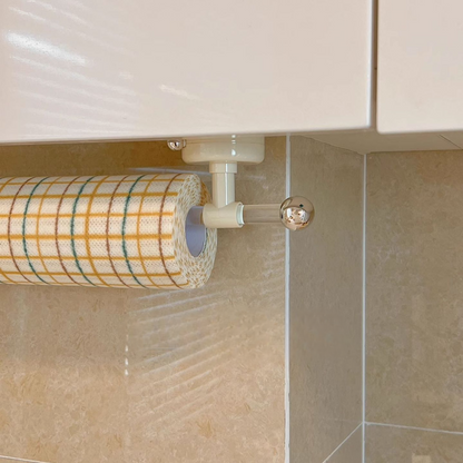 Drill-Free Suction Cup Kitchen Rack: Paper Towel, Cling Wrap, and Towel Holder