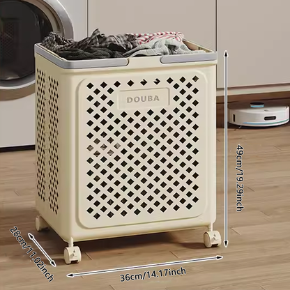 Large Capacity Collapsible Laundry Basket: Breathable Design & Built-In Wheels