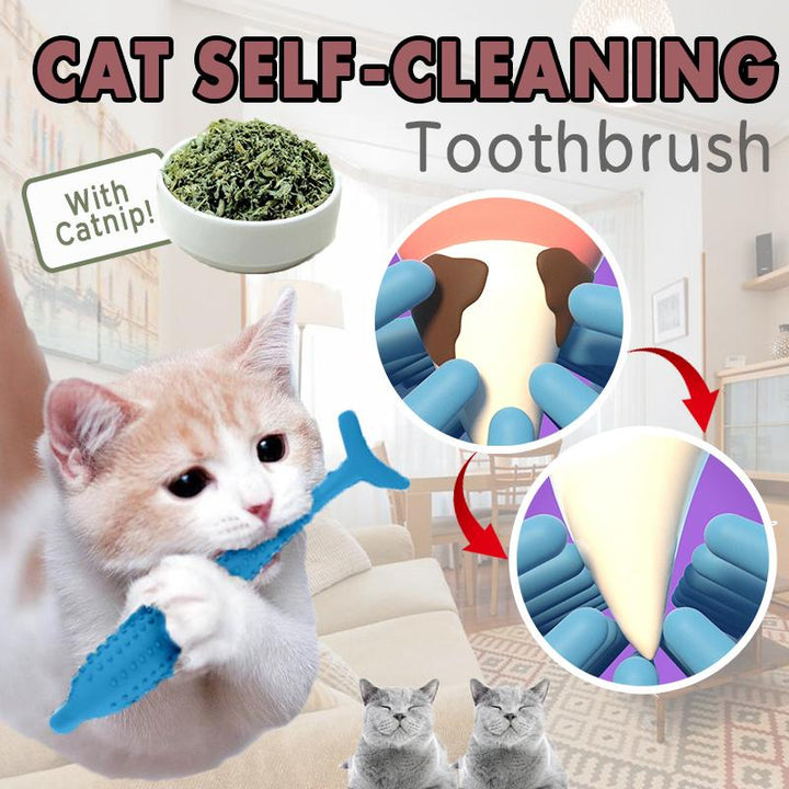 Cat Self-Cleaning Toothbrush - 🐟 Brush Teeth with Fun!