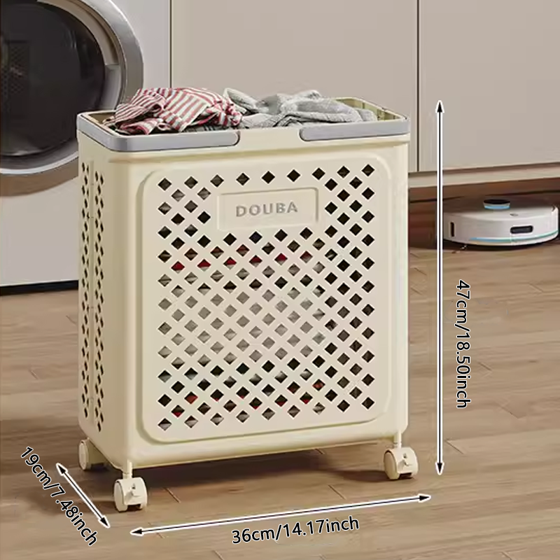 Large Capacity Collapsible Laundry Basket: Breathable Design & Built-In Wheels